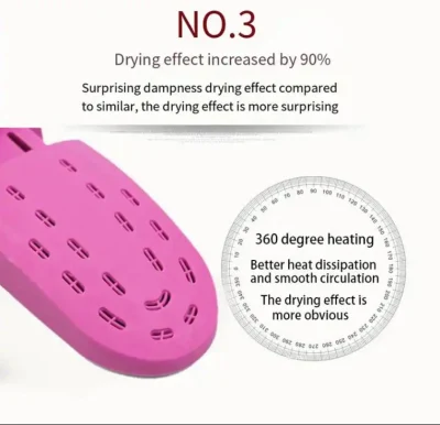 Asciuga scarpette elettrico retrattile D2 senza cassone riscaldatore con parapolvere a timer Deodorante per stivaletti igienizzante e deodorante per asciugatore portatile