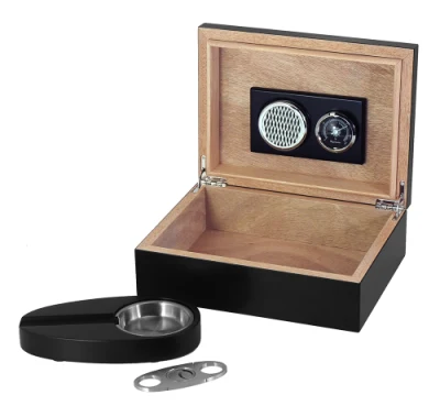Humidor Cigar in legno nero caldo con scatola accessori Cigar
