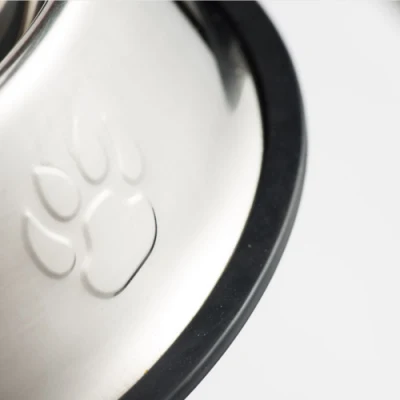 Logo OEM in rilievo antiscivolo in acciaio inox per la migliore alimentazione di animali domestici Vaschetta dell&prime;alimentatore per uccelli acquatici Cat