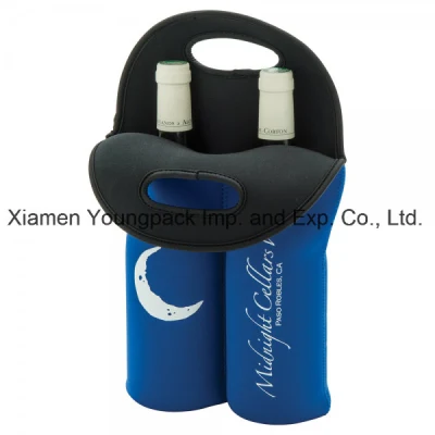 Dispositivo di raffreddamento isolato portatile promozionale stampato abitudine poco costosa della bottiglia di vino del neoprene con la maniglia