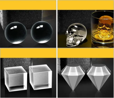 Scatola diamantata in silicone trasparente Crystal Ice di alta qualità per Whiskey Vassoi in silicone ciascuno