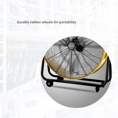 Potente ventola a tamburo da 24&quot; con supporto e rotelle