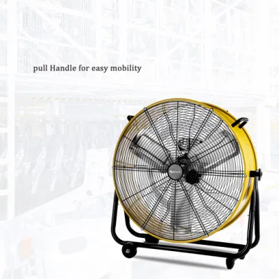 Potente ventola a tamburo da 24&quot; con supporto e rotelle