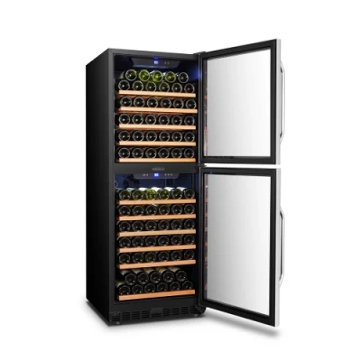 128 bottiglie compressore ventola raffreddamento due sportelli refrigeratore per vino