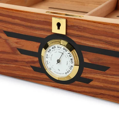 Humidor Cigar Box in legno di cedro fatto a mano con igrometro e umidificatore Con blocco