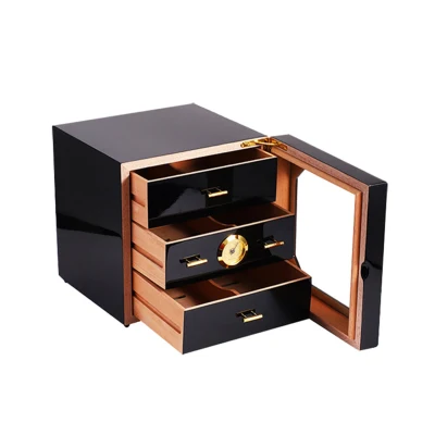 Frigorifero armadio viaggio legno umidificatore Produttori Prezzi grande lusso per Dubai Borse Electrical Box acrilico in Cigar Humidor