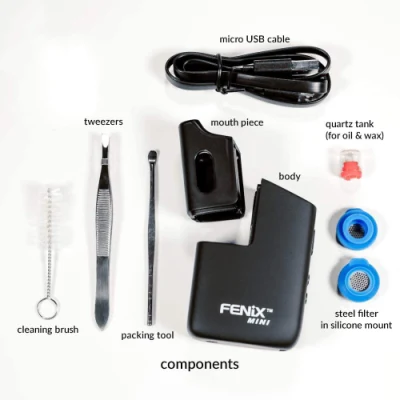 Fenix Best seller ricaricabile e-sigaretta 100% aria riscaldamento convezione Vape Vaporizzatore Kit Herbal Smoking Empty Cartridge Fenix Mini vaporizzatore