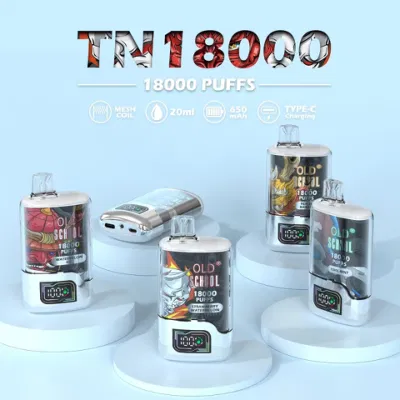 2024 la più nuova vecchia scuola Tn18000 Cristallo Disposable Vape sigaretta elettronica Scatola di protezione ricaricabile