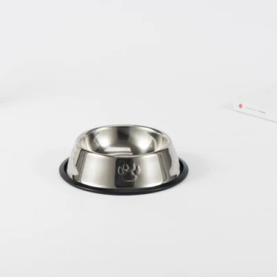 Logo OEM in rilievo antiscivolo in acciaio inox per la migliore alimentazione di animali domestici Vaschetta dell&prime;alimentatore per uccelli acquatici Cat