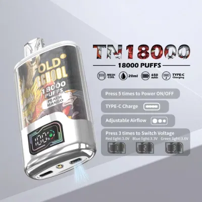 2024 la più nuova vecchia scuola Tn18000 Cristallo Disposable Vape sigaretta elettronica Scatola di protezione ricaricabile