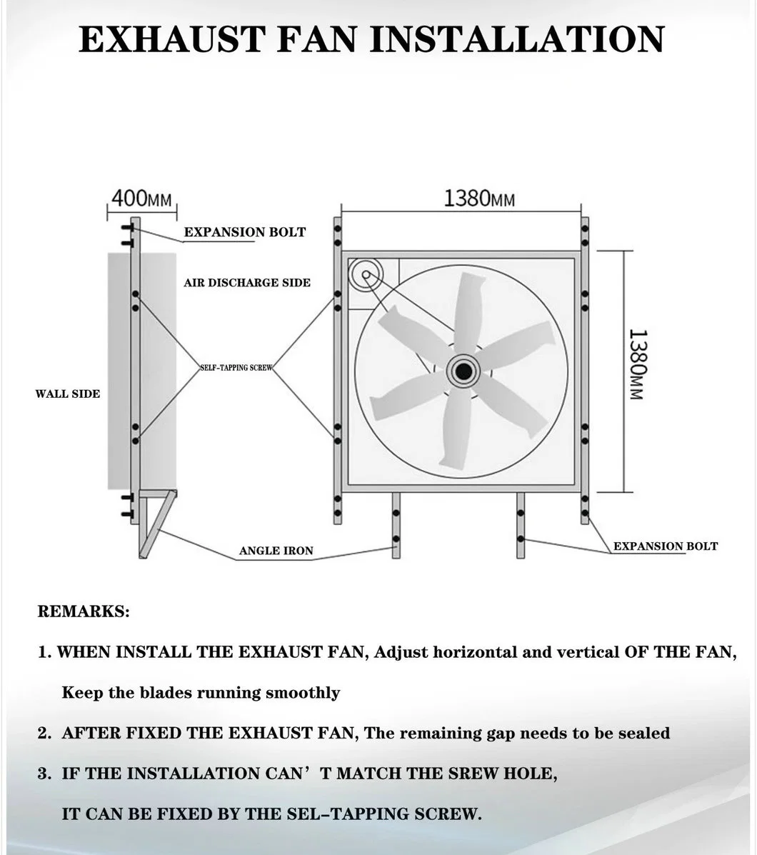 Intelligent Multi Span Greenhouse Equipment Greenhouse Hammer Fan for Ventilation/Cooling