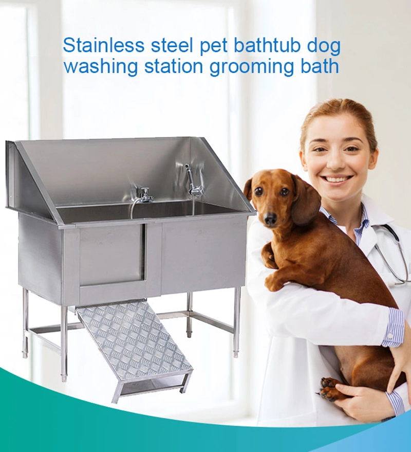 Pet Grooming Bathtub with Stairs for Vet Use