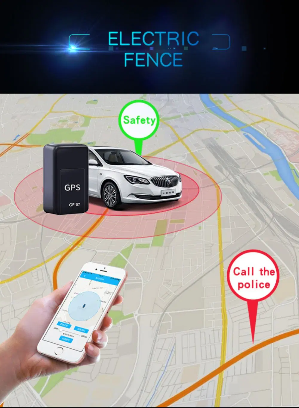 GF07 Mini Pet GPS Locator Device Sound Recording Dog Tracker