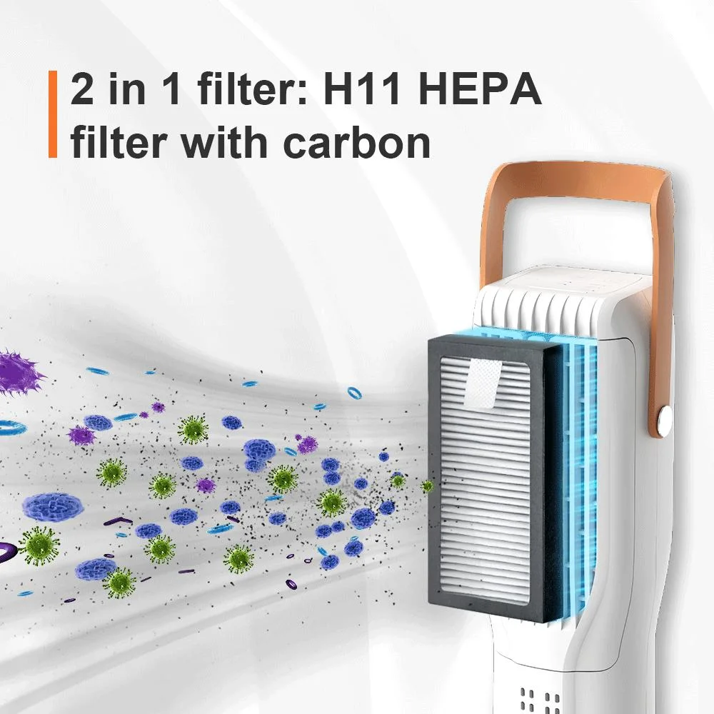 H11 HEPA Filter Carbon Desktop Rechargeable Portable Freshener Car Air Purifier with Negative Ion and Aromatherapy