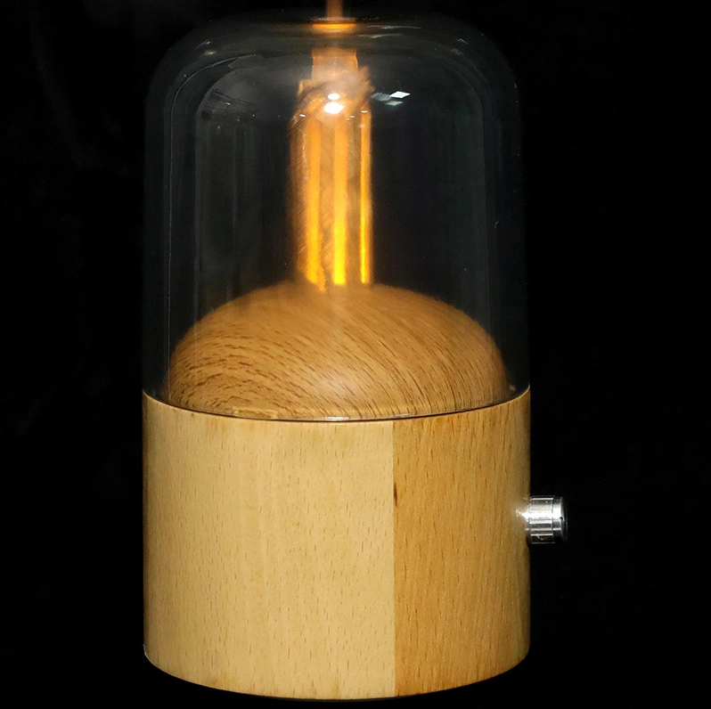 120ml Wholesale Glass Solid Beech Wood Lamp Aroma Diffuser Essential Oil Diffuser
