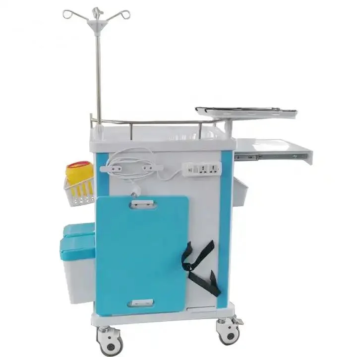 Multi-Function ABS Plastic Hospital Medical Trolley Medicine Emergency Trolley Cart