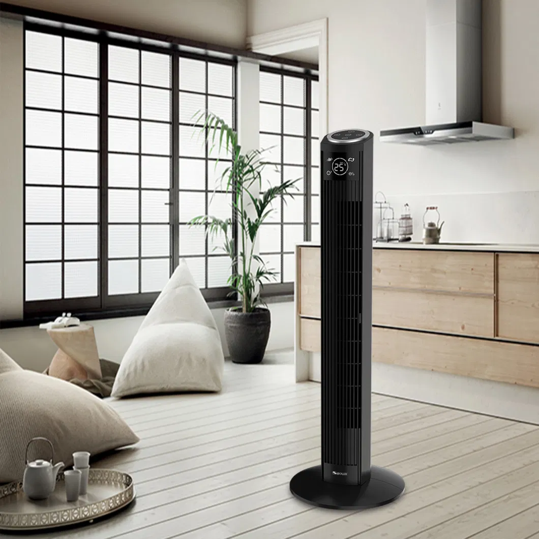 Air Cycle Electric Fan with Remote Control 36in 50W Black Tower Fan