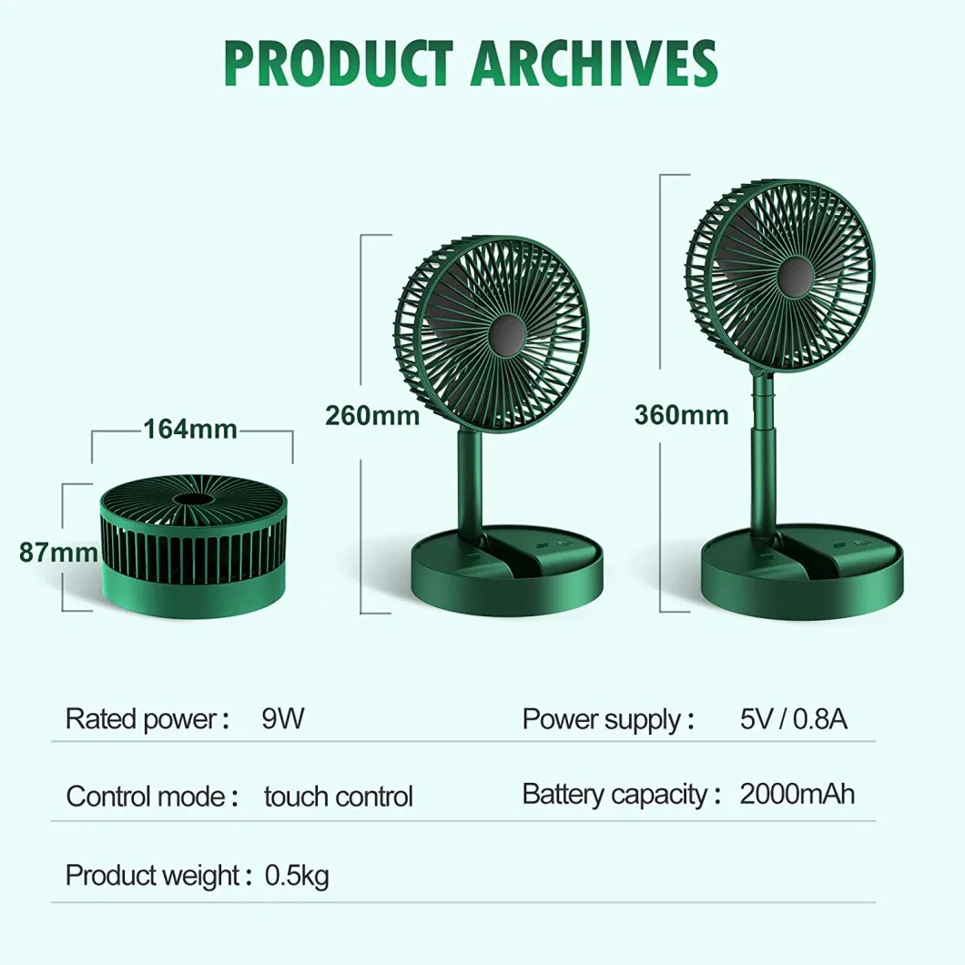 Newest Rechargeable Portable Table Fan Mini Desk