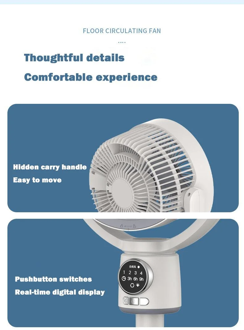 4 Speed Setting Vertical Intelligent Swing Air Circulation Fan