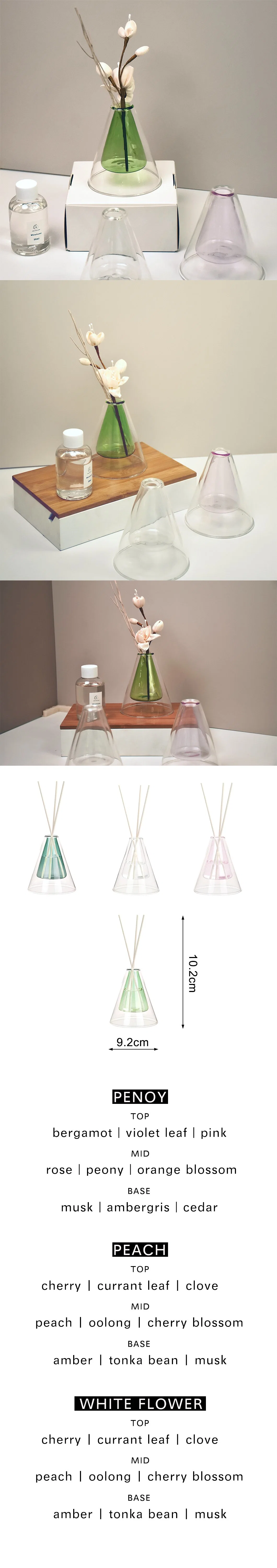 Aroma Decor Factory Produced Double Glass Aromatherapy Reed Diffuser Triangle Short Gift