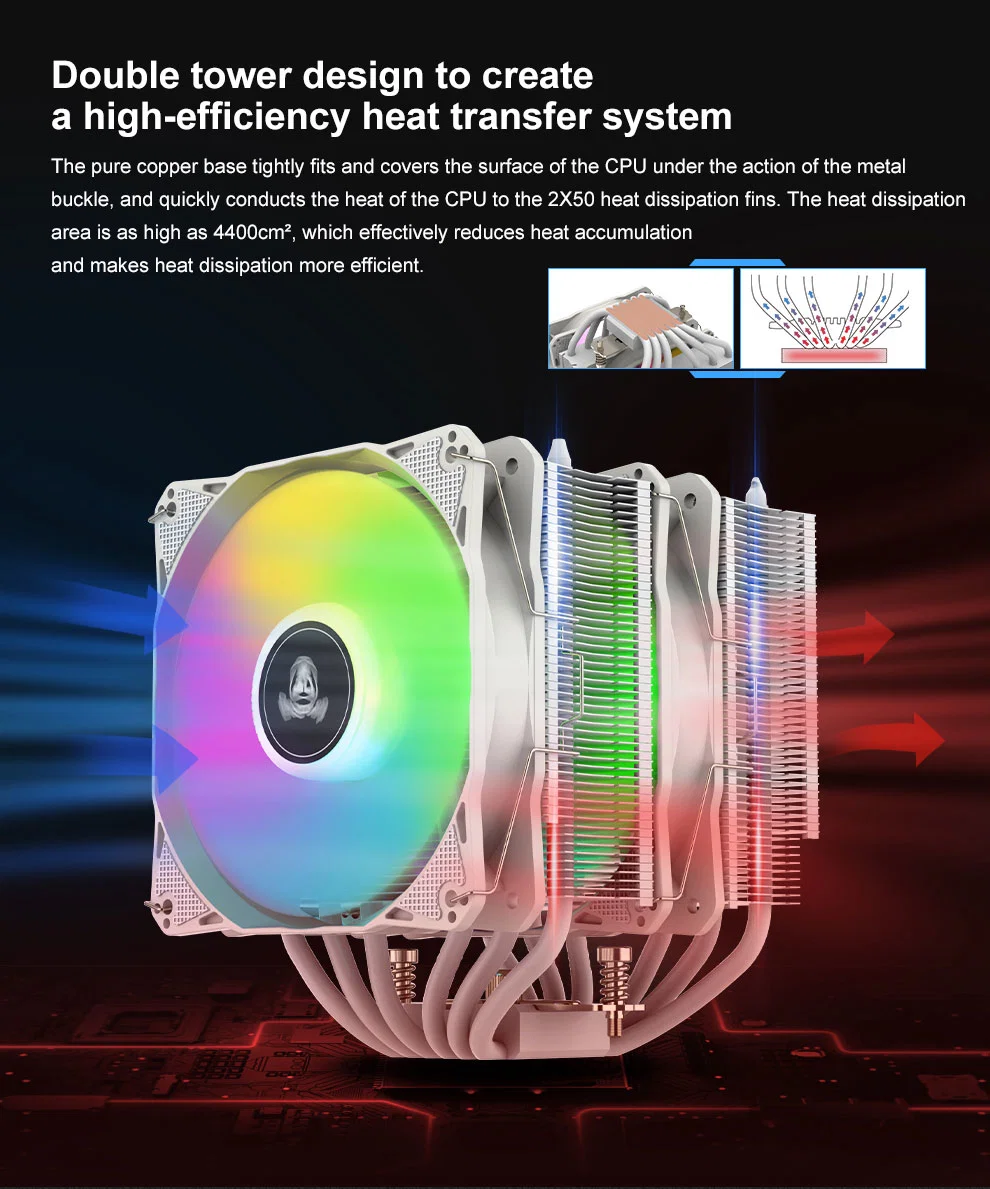 Segotep Cambrian U6 OEM/ODM 6 Heat Pipe Double Fans CPU Air Cooler AMD Intel High Power CPU Cooling Tdp 240W