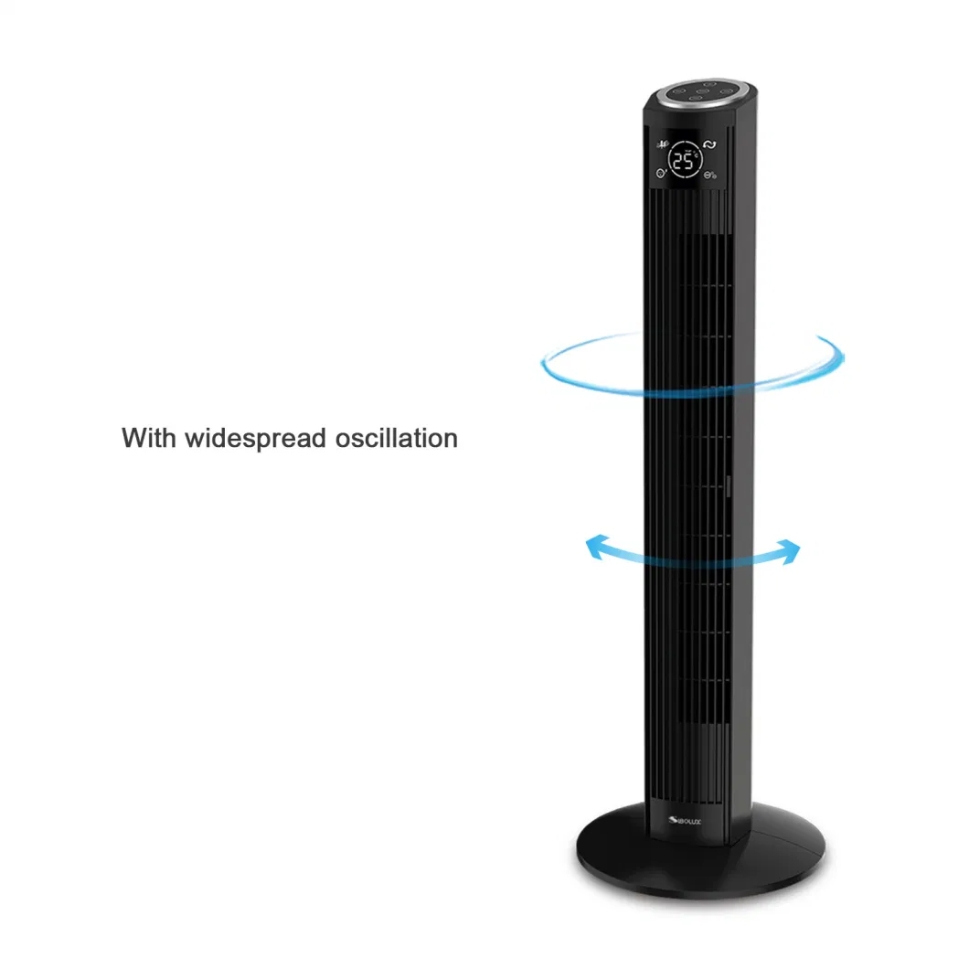 Air Cycle Electric Fan with Remote Control 36in 50W Black Tower Fan