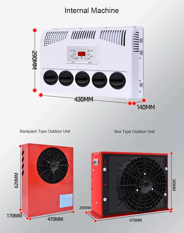 Mini Split Air Conditioner 12V 24V Trailer Parking Cooler 3000W Truck Sleeper AC Kit for Car Other Air Conditioning Systems