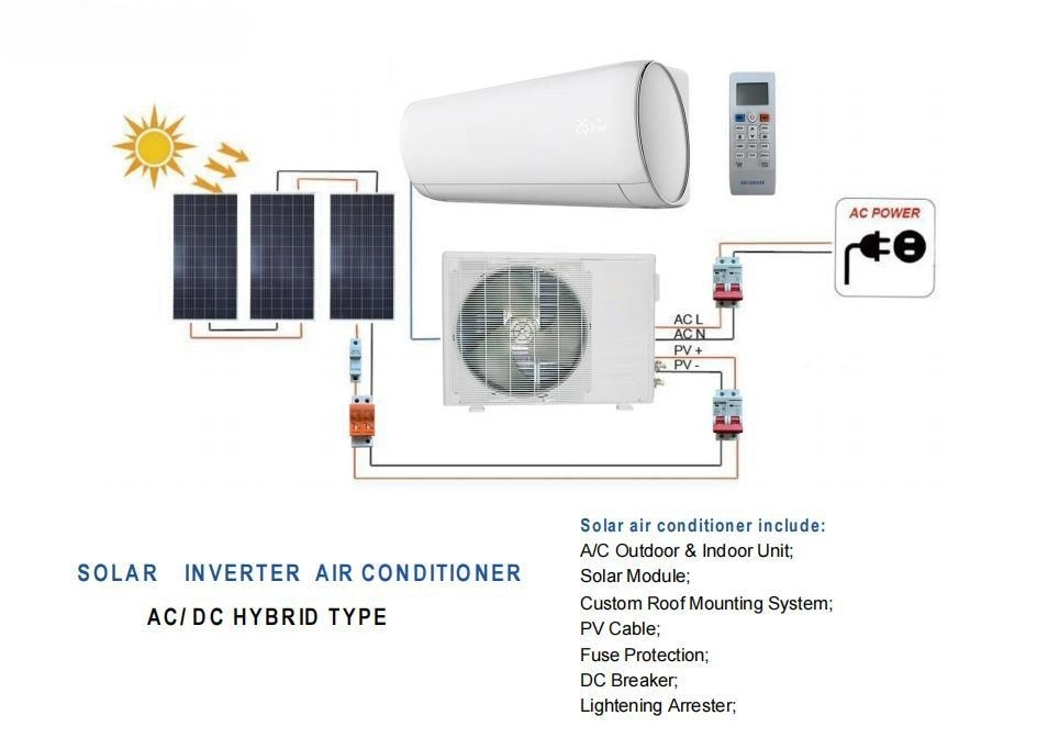 Hot Sale 100% Solar DC Inverter Air Conditioner 48 Volt Intelligent Split Unit Solar Air Conditioner 12000BTU 18000BTU
