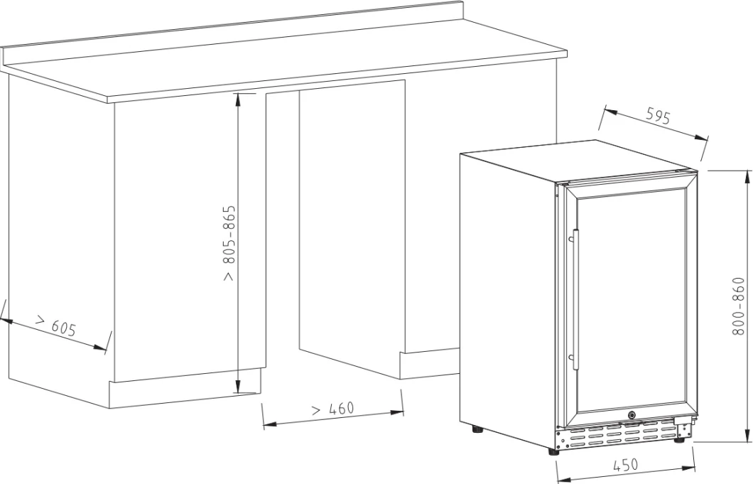 Single Zone 34-Bottle Customized Wine Cooler Fridge for Sale Wine Cooler