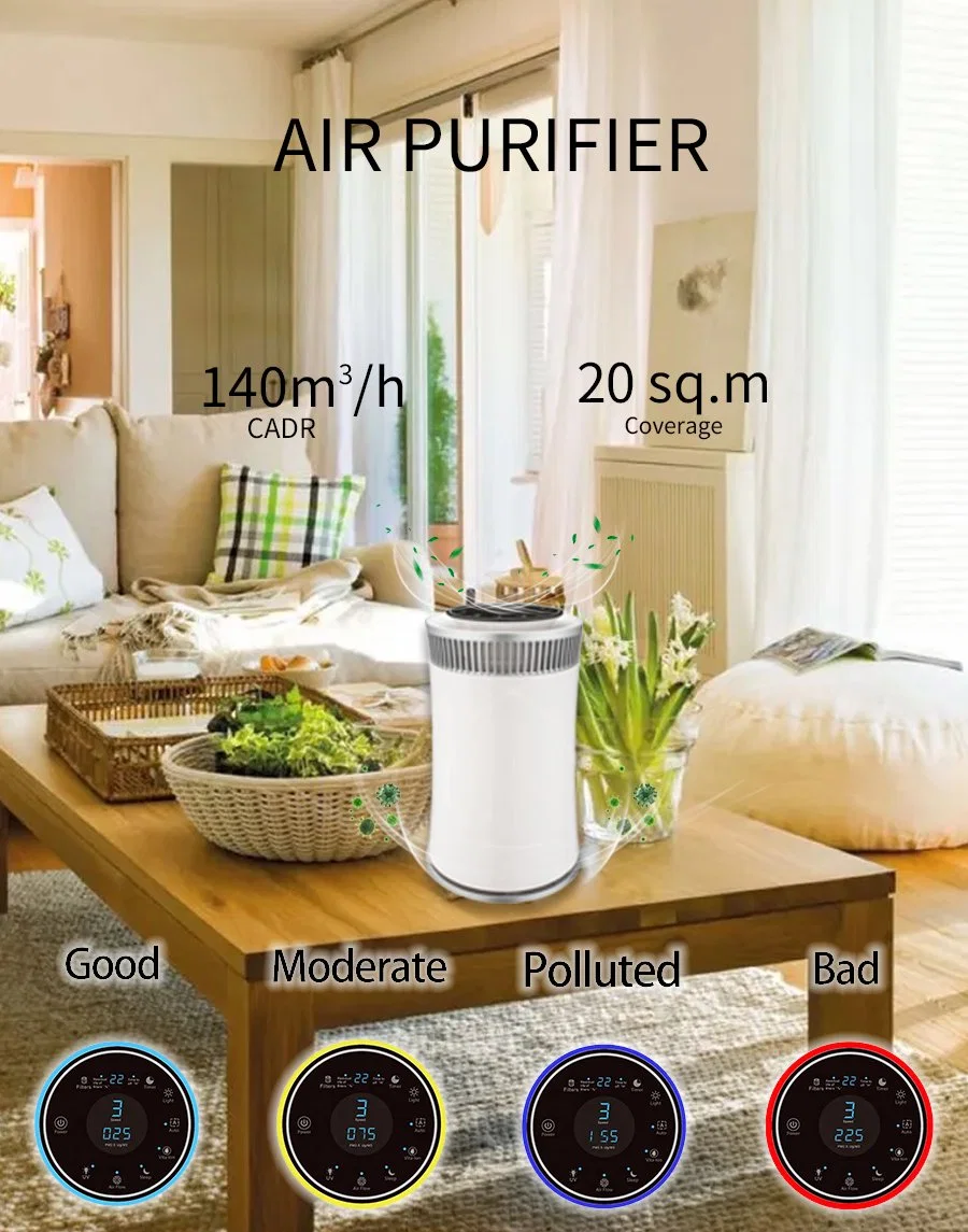 Home Air Purify Dust Virus Eliminate HEPA Filter Air Cleaner UV Room Desktop Air Purifier