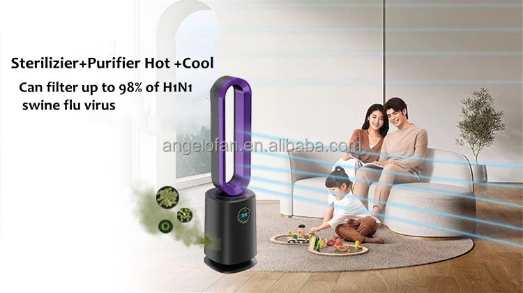 Air Cool and Heat HEPA Filter Floor Plasma Portable Bladeless Fan