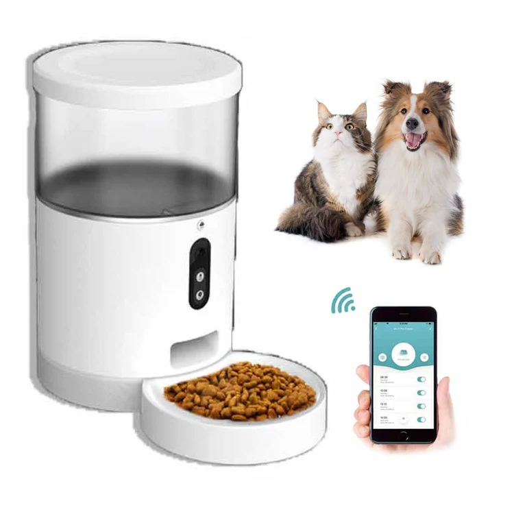 Pets Supplies Microchip Time WiFi Remote Cat Dispenser Wholesale Smart Camera Automatic Dog Pet Food Feeder