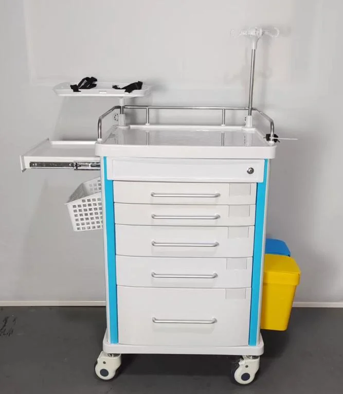 Multi-Function ABS Plastic Hospital Medical Trolley Medicine Emergency Trolley Cart