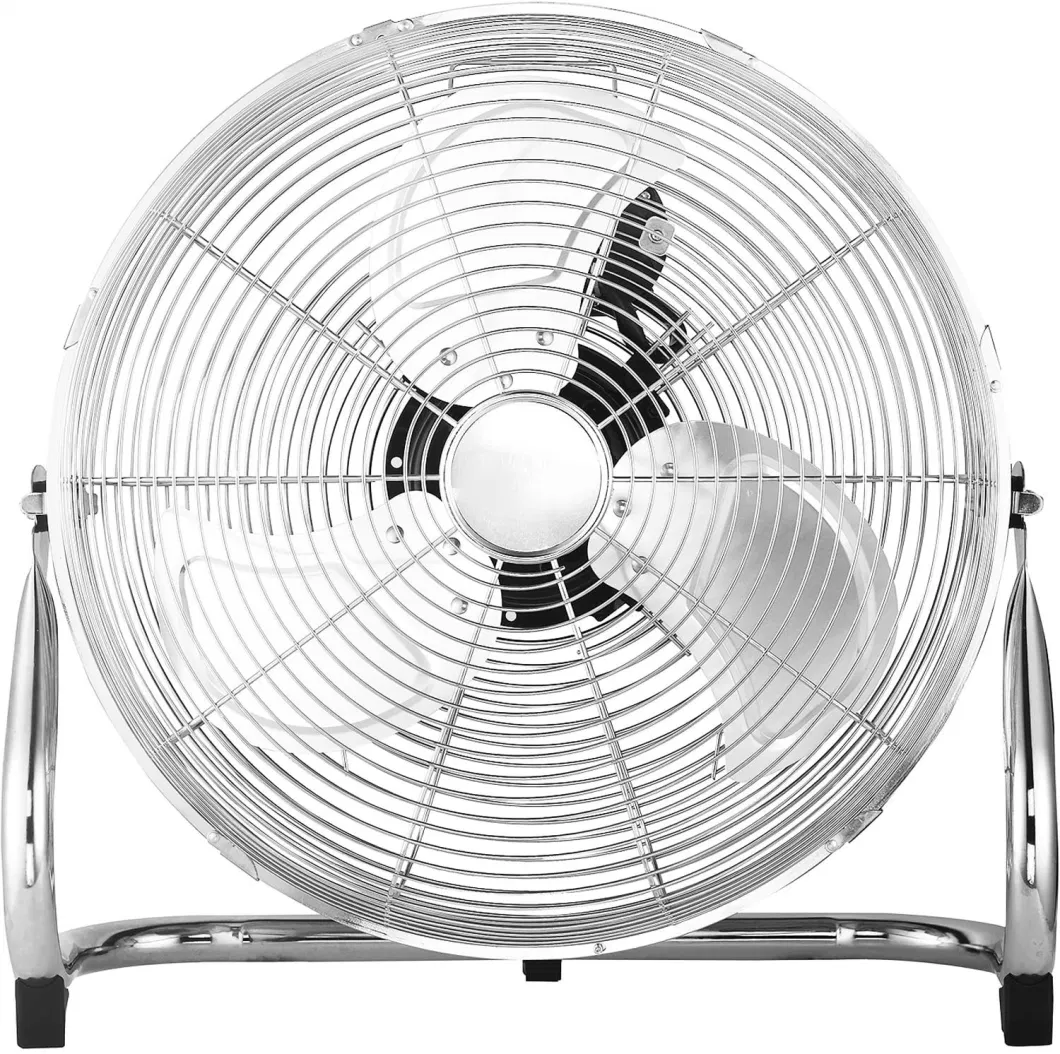 20 Inch Chrome Gym Floor Fan with 3 Speeds and Adjustable Fan Head