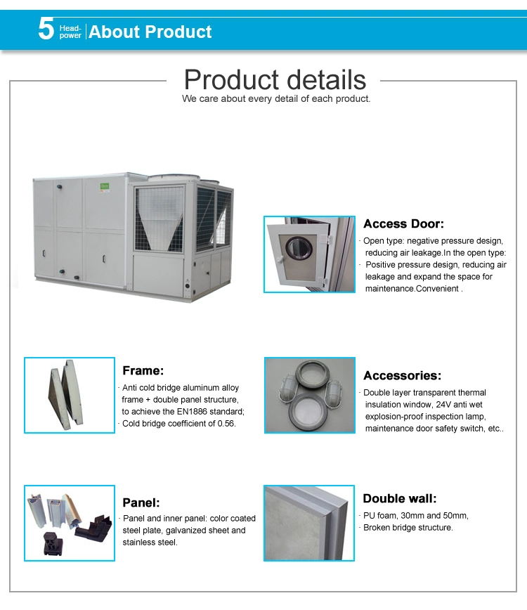 Good Quality 40ton Heat Pump Type Central Rooftop Package Air Conditioner Unit Good Prices for Medical Equipment Room Hospital Operating Room