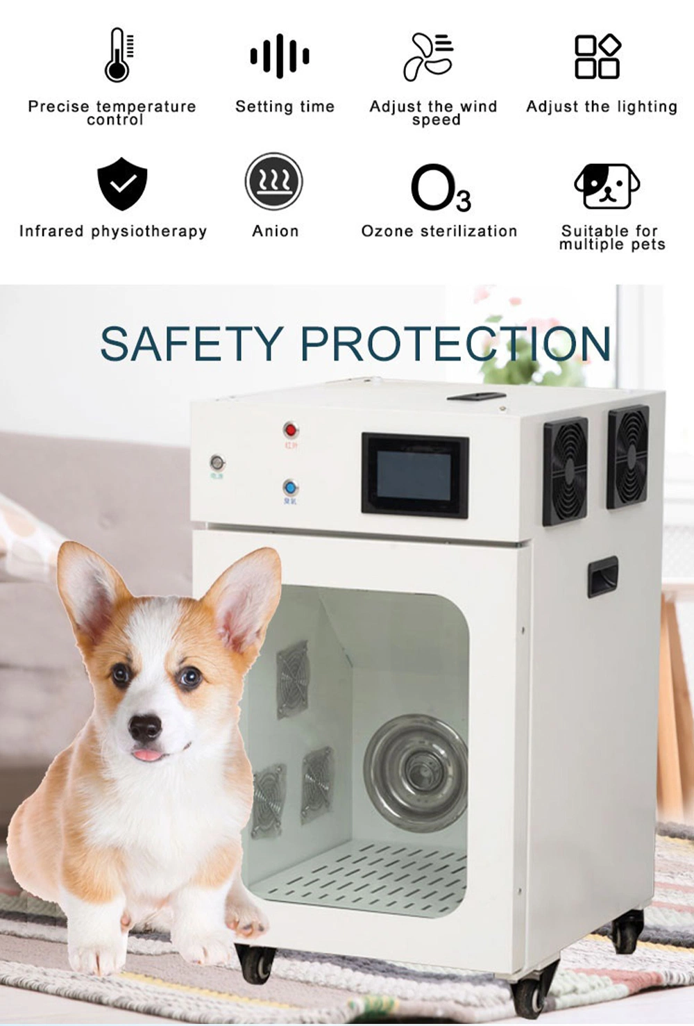 My-W068d Smart Pet Dryer Box for Animals Hair Drying Veterinary Dryer Machine