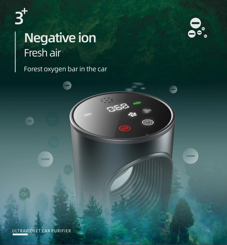 4 in 1 Smart True HEPA Car Ionizer Air Purifier