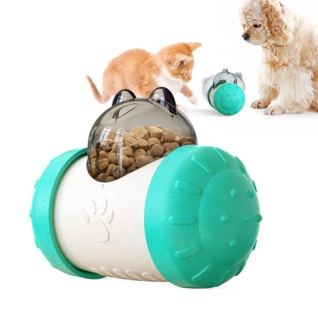 Dog Toy Food Dispenser Pet Tumbler Food Spiller Chew Toy Interactive Dog Cat Toy Food Dispensing