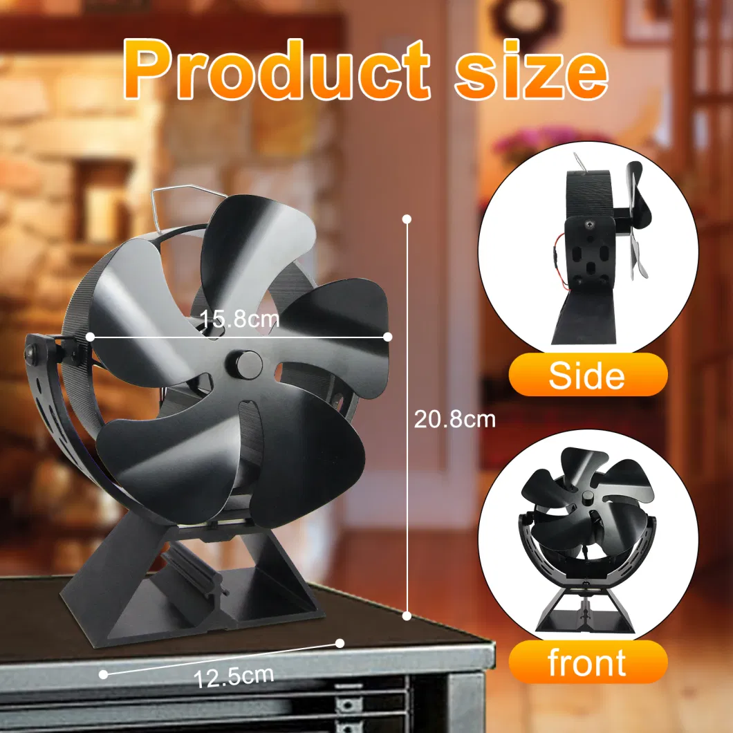 Stove Fan Without Electricity 7 Blades Fireplace Fan, Heat-Powered Pipe Fireplace Fan