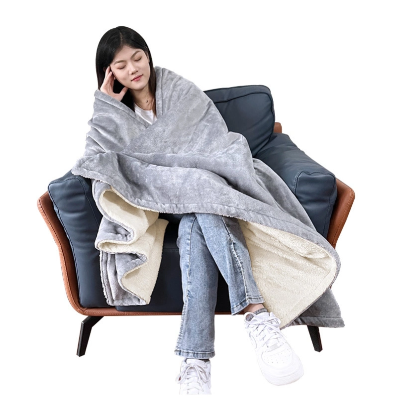 Over Heated Throw Custom Warm Wholesale Office Bed Machine Washable Thermal Electric Blanket for Winter