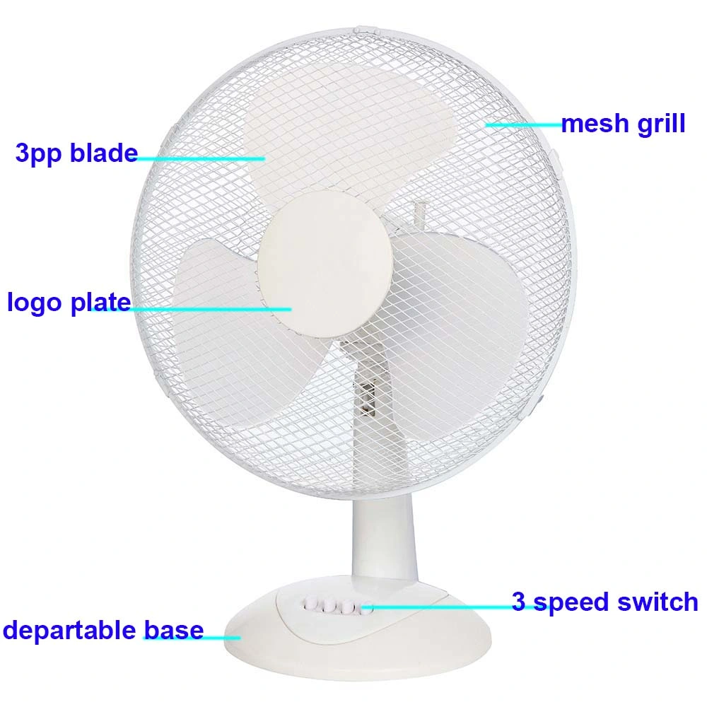 Simple Design White Departable Base 16inch Table Fan