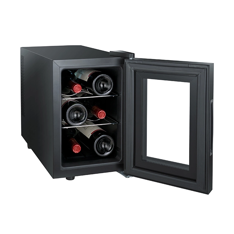 Candor Black Color Single-Zone 6 Bottles Mini Wine Refrigeratormini Wine Cooler Bottle