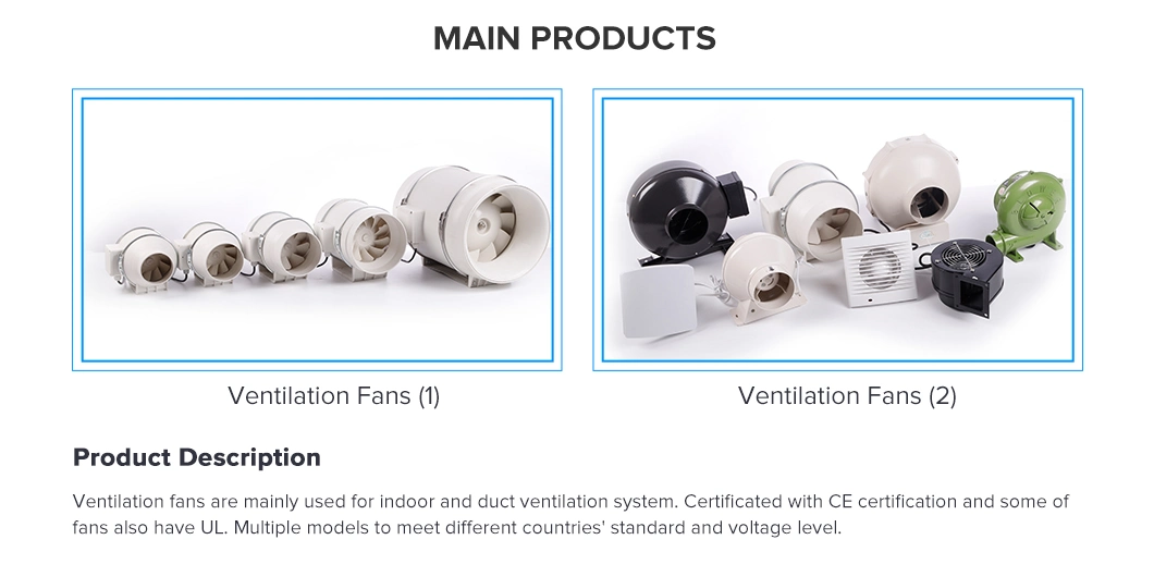 Factory Price HVAC Centrifugal Fan Exhaust Ventilation Fan Mixed Flow Inline Duct Fan for Ventilation