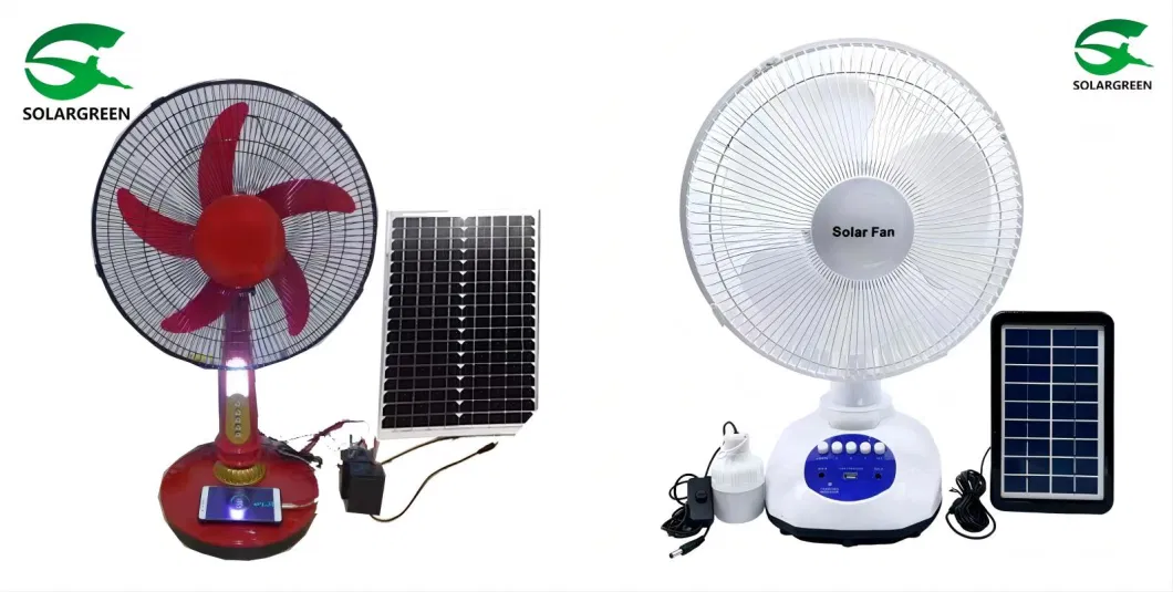 Factory Electric Rechargeable Power Table Fan 12/16inch Portable Solar Energy Fan