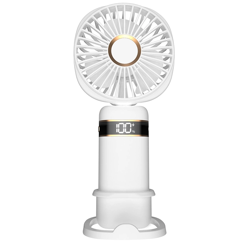 Wholesale Portable USB Handheld Fan Aromatherapy Mini Electric Fan Digital Display Folding Table OEM ODM Air Cooling Fan