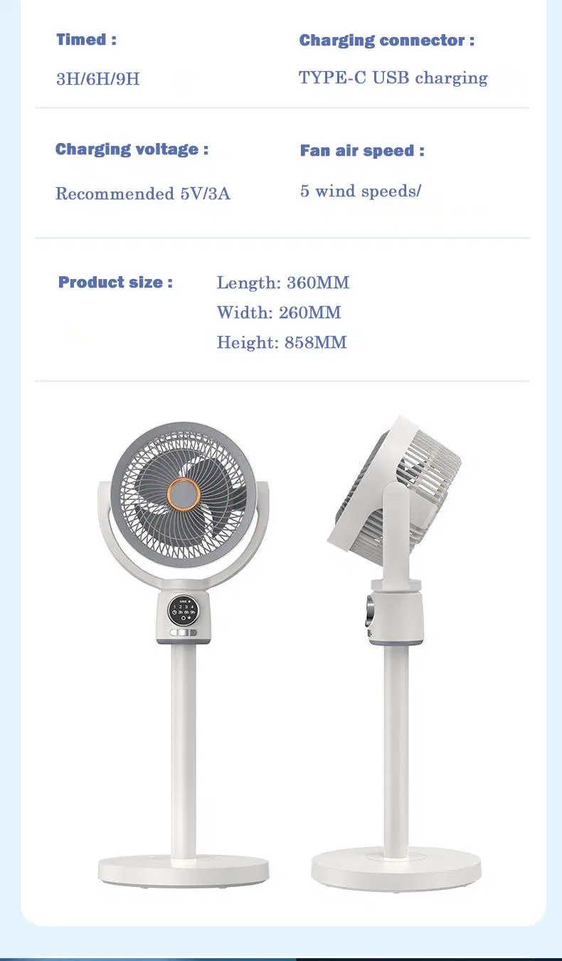 4 Speed Setting Vertical Intelligent Swing Air Circulation Fan