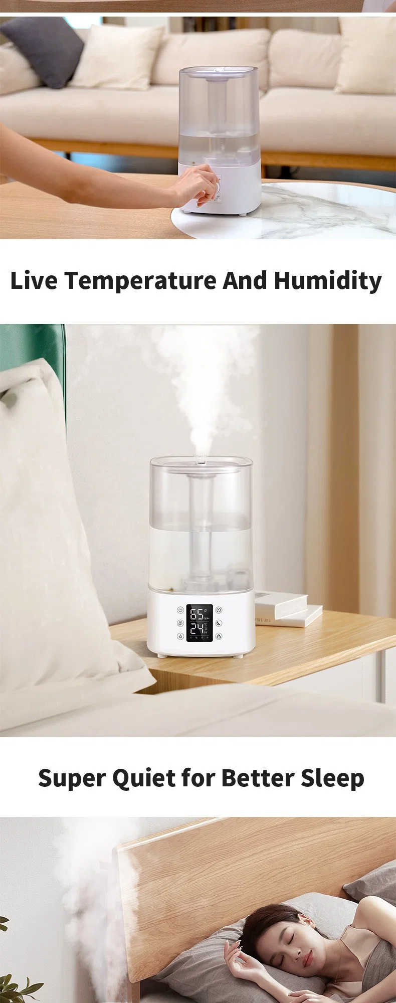 4L Top Fill Big Steam Cool Warm Mist Heat Large Umidificador H2O Humificador Ultrasonic Humidifier Humidifier