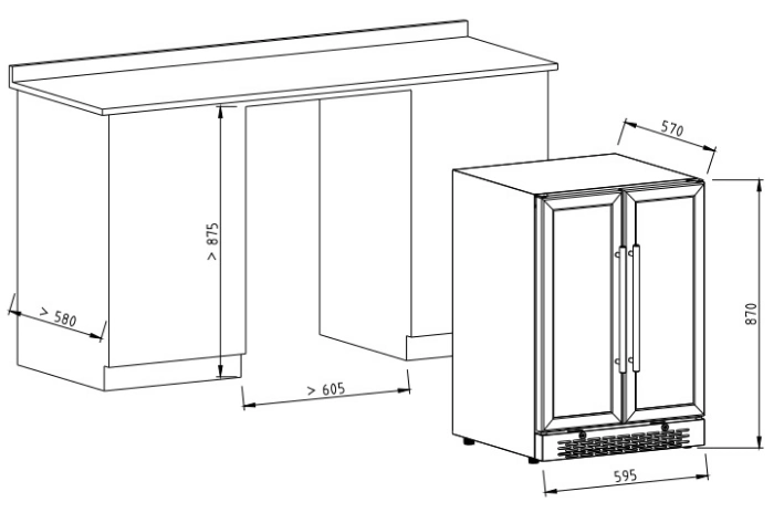 Double Doors Dual Zone Wine&Beverage Cellar