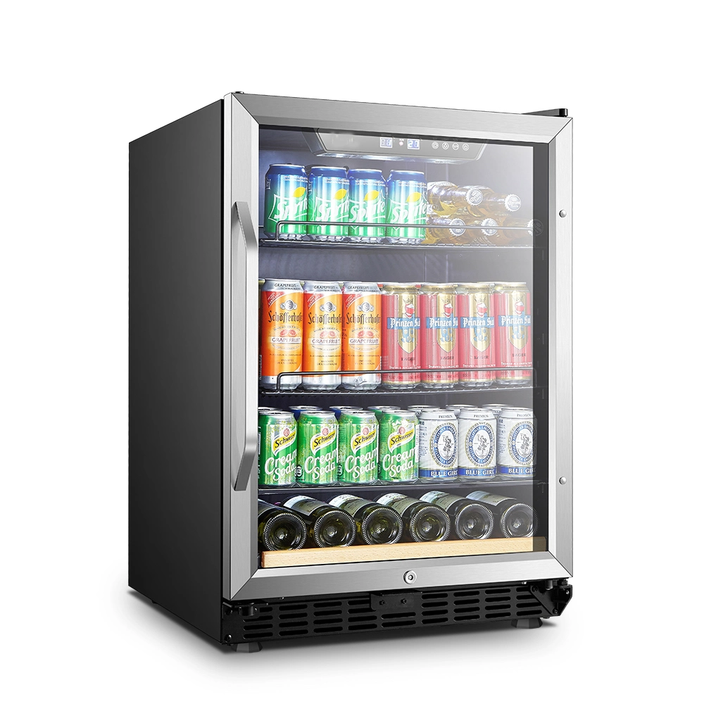 Low-E Double Panel Glass Door Wine Cooler Drink Cabinet