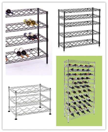 14&quot; X 18&quot; X 30&quot; Black Wine Rack Large Load Capacity Shelving Unit